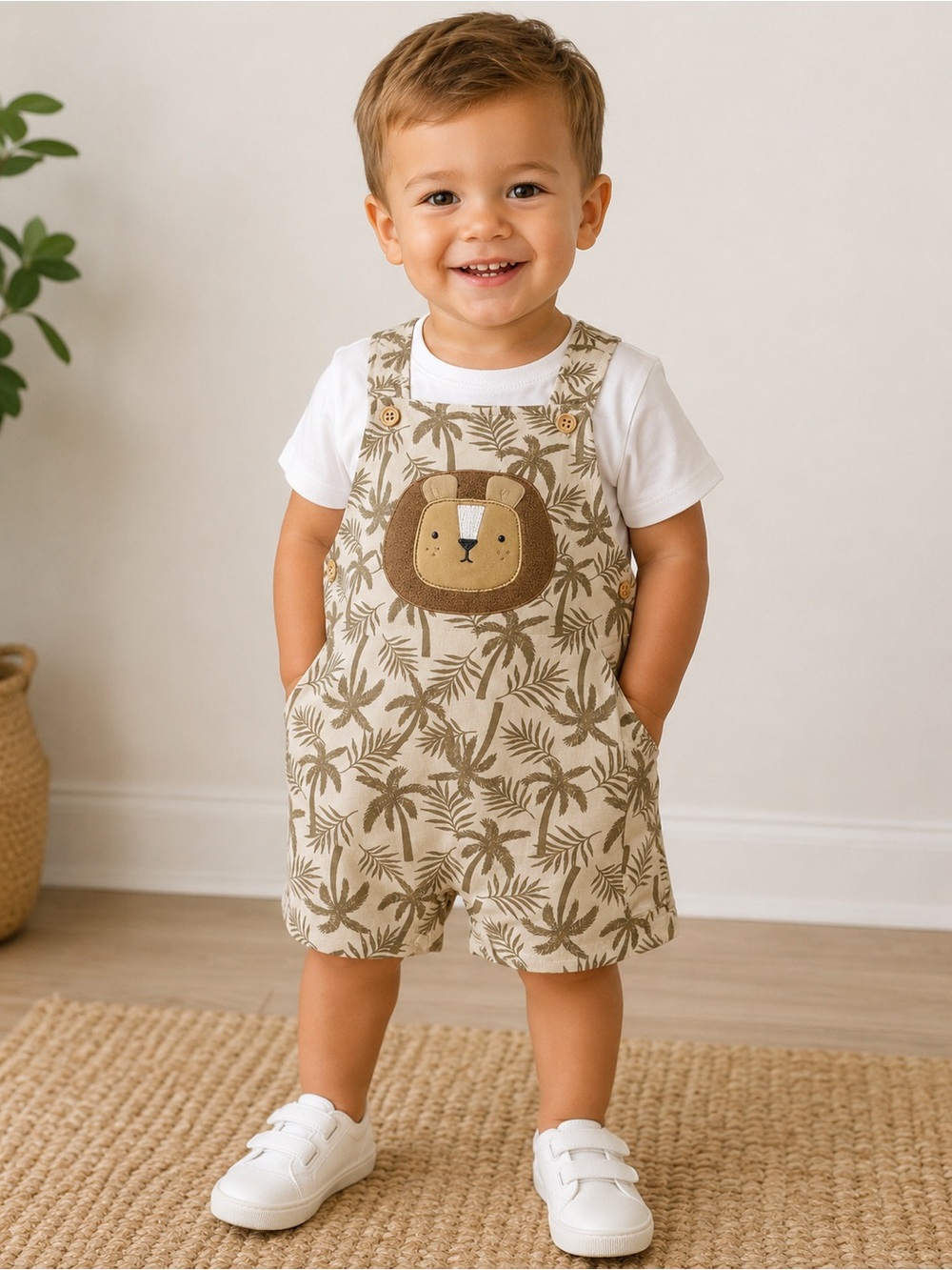 NWT Baby Essentials baby safari inspired romper size 3M